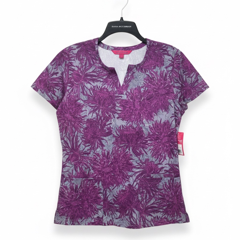 Dana Buchman Floral Print V-Neck Scrub Top (BrandNew w/ Tags)